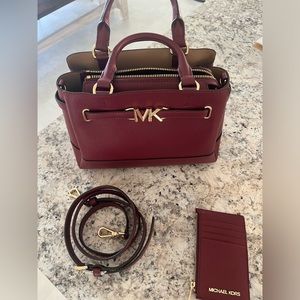 Michael Kors Maroon Purse and Wallet